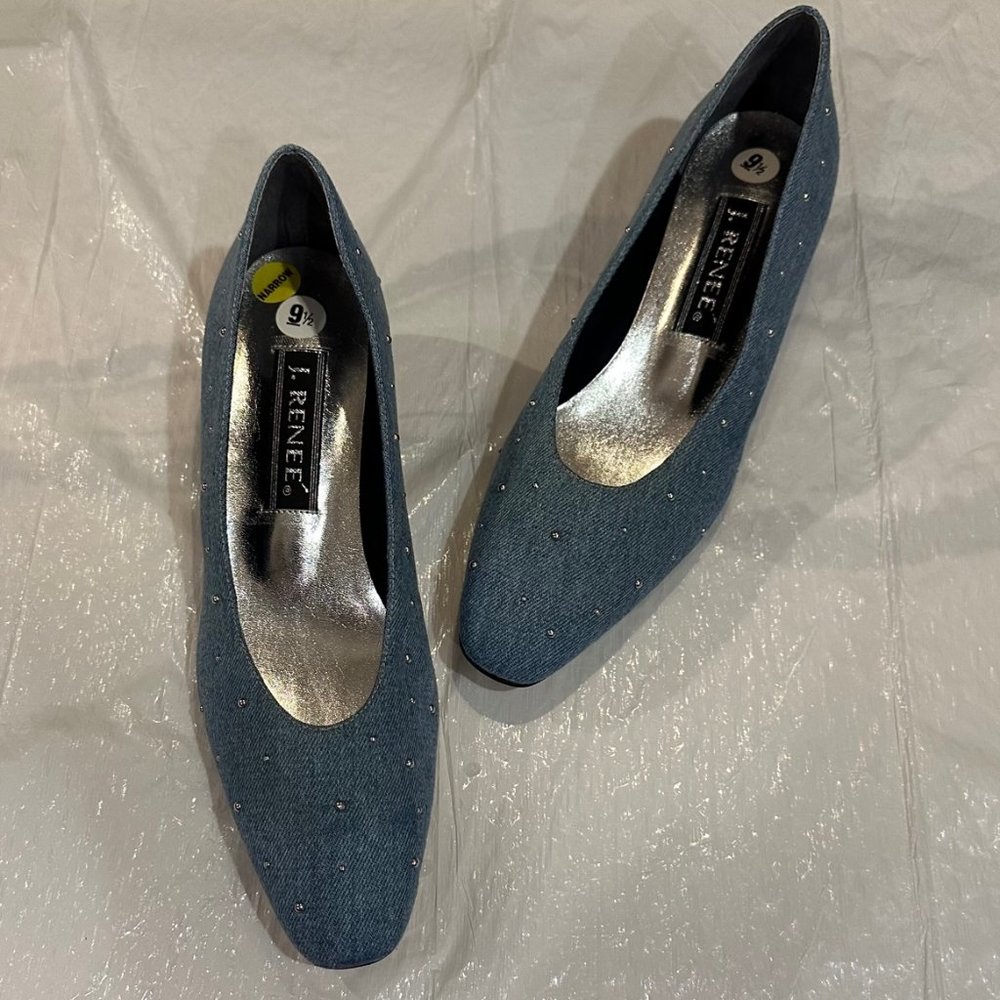 Women's J Renee' Denim with silver sparkle shoes